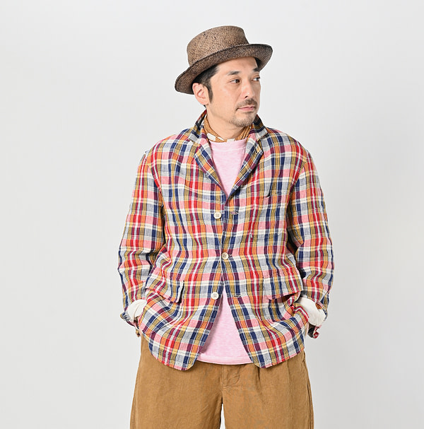 Indian Linen Madras 908 Miyuki Jacket Male Model