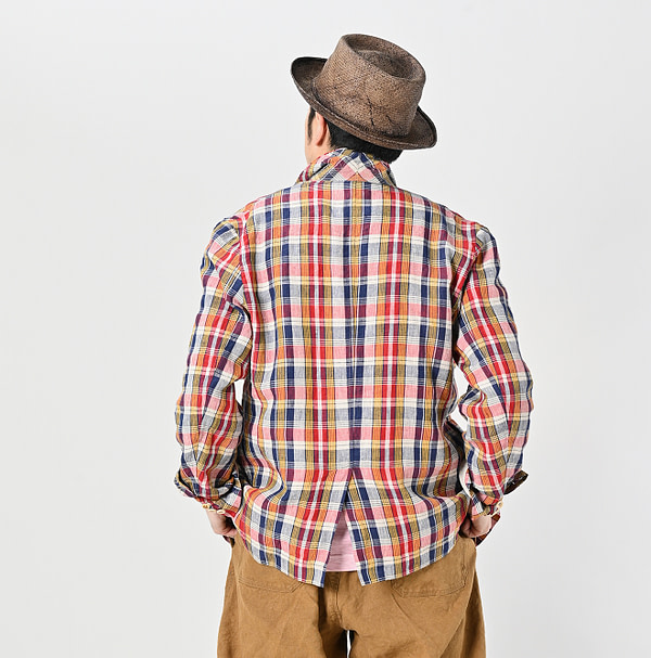 Indian Linen Madras 908 Miyuki Jacket Male Model