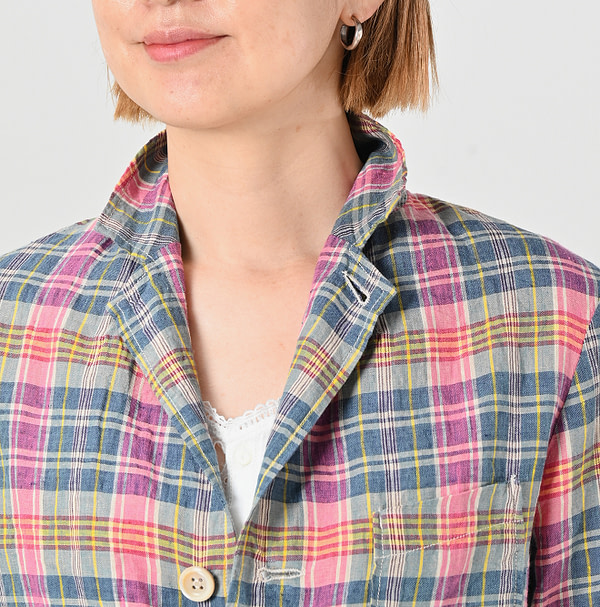 Indian Linen Madras 908 Miyuki Jacket Detail