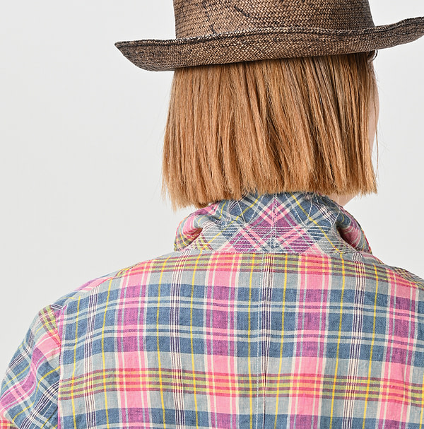 Indian Linen Madras 908 Miyuki Jacket Detail