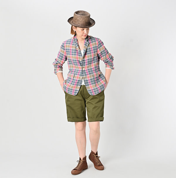 Indian Linen Madras 908 Miyuki Jacket Female Model