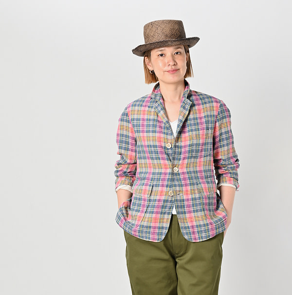 Indian Linen Madras 908 Miyuki Jacket Female Model