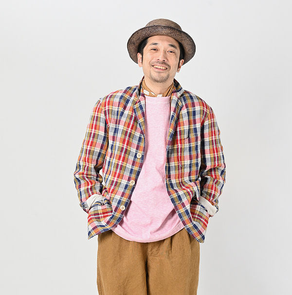 Indian Linen Madras 908 Miyuki Jacket Male Model