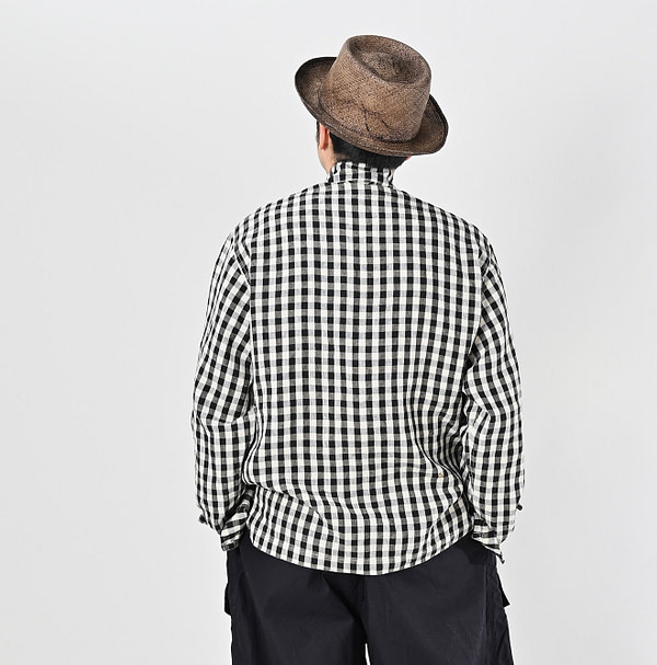 Indian Dozume Linen 908 Clover Knot Shirt Male Model