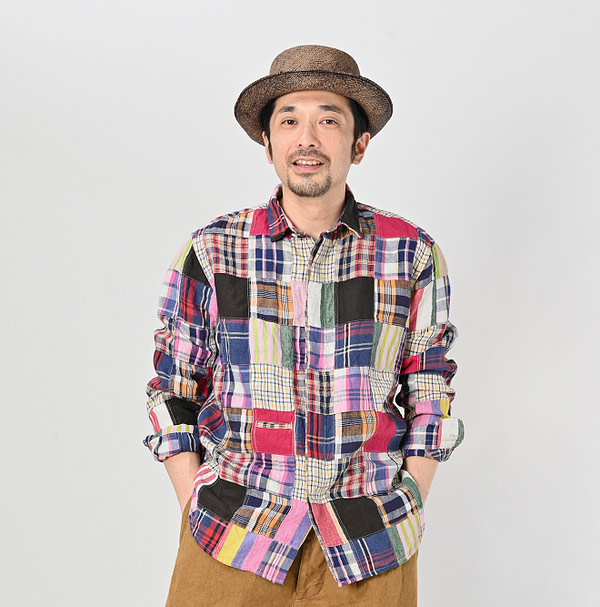 Indian Linen Patchwork 908 Loafer Hiyoku Shirt Male Model