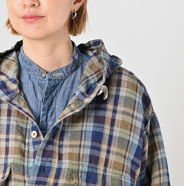Indian Linen Madras 908 Pull Hoodie Detail