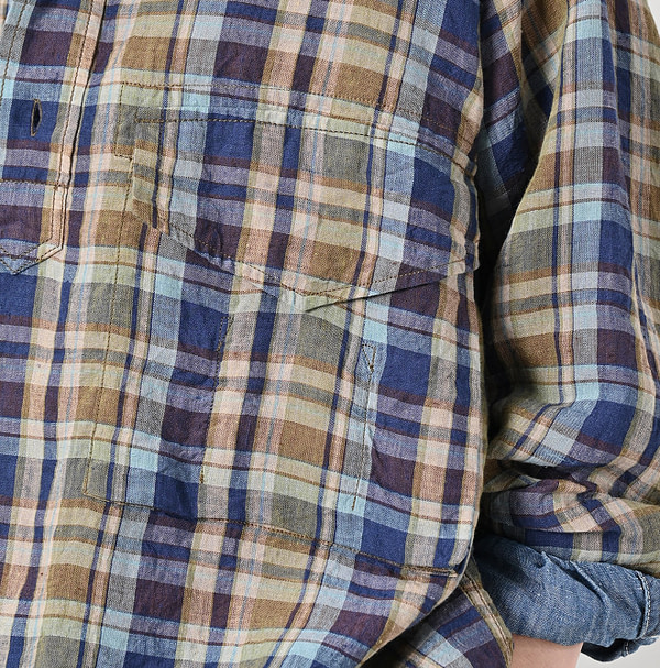 Indian Linen Madras 908 Pull Hoodie Detail