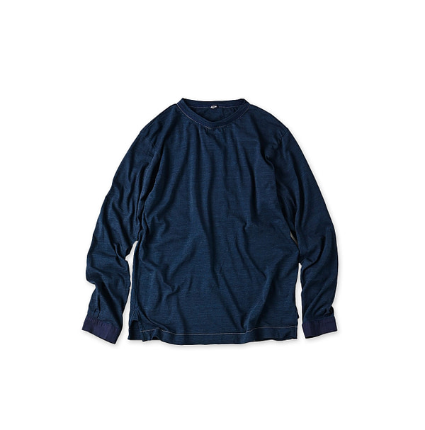 Indigo Supima Tenjiku 908 Star Long Sleeve T-shirt