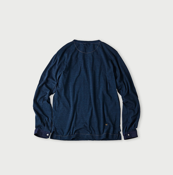 Indigo Supima Tenjiku 908 Star Long Sleeve T-shirt Back