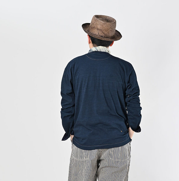 Indigo Supima Tenjiku 908 Star Long Sleeve T-shirt Male Model