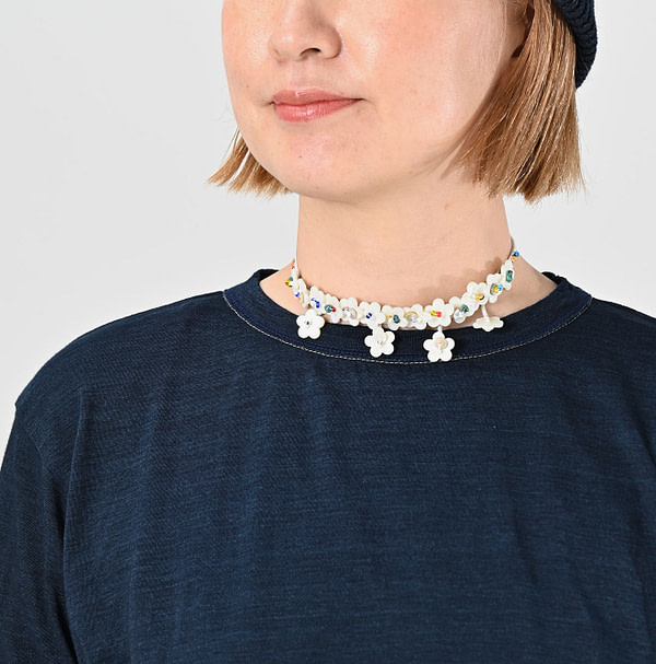 Indigo Supima Tenjiku 908 Star Long Sleeve T-shirt Detail