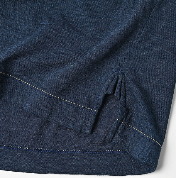 Indigo Supima Tenjiku 908 Star Long Sleeve T-shirt Detail