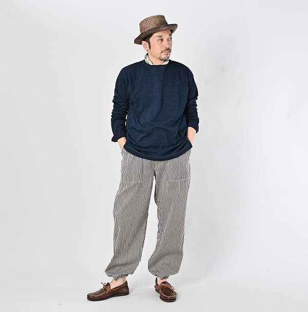 Indigo Supima Tenjiku 908 Star Long Sleeve T-shirt Male Model