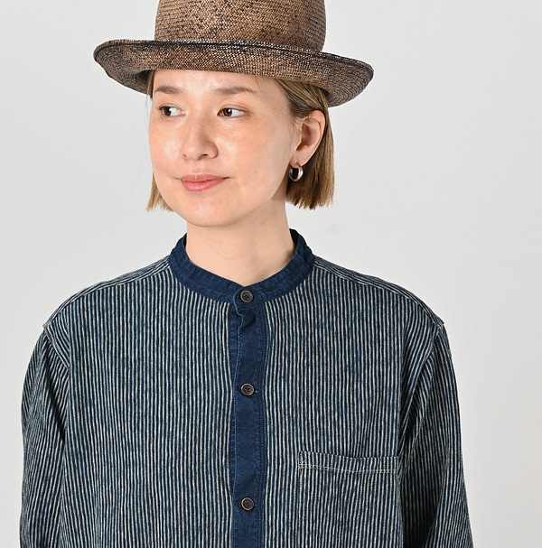Indigo Hickory Tenjiku Grandpa Pull Shirt Detail