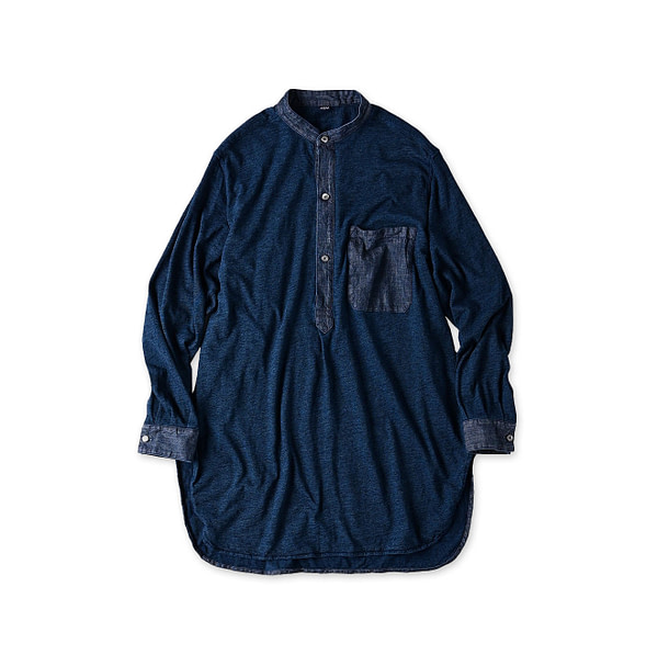 Indigo Denim Cutwork x Tenjiku Grandma Pull Shirt