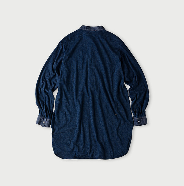Indigo Denim Cutwork x Tenjiku Grandma Pull Shirt Back