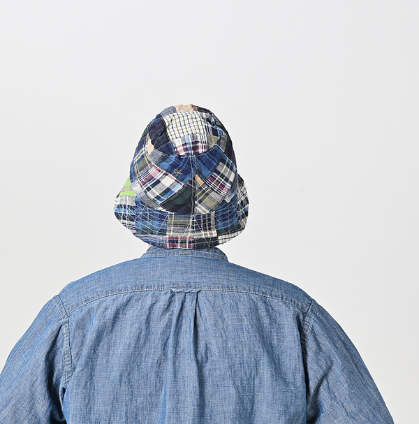 Indian Linen Madras Patchwork Hat Male Model