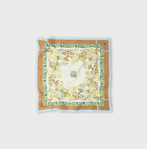 Khadi Block Print Big Bandana Golden Brown