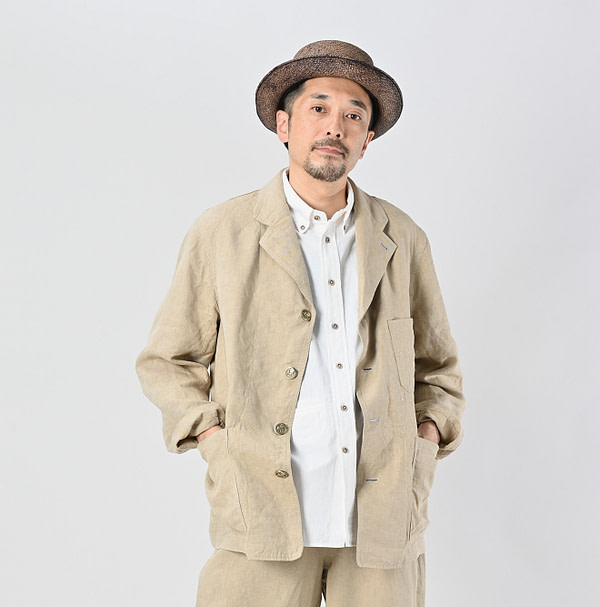 Linen Cloth Nîmes Jacket Male Model