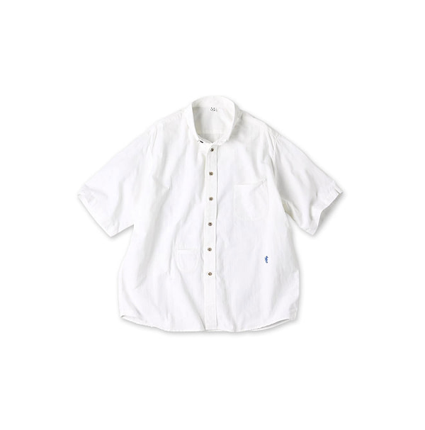 Indian Khadi OX Ocean Half Sleeve Shirt MEN White