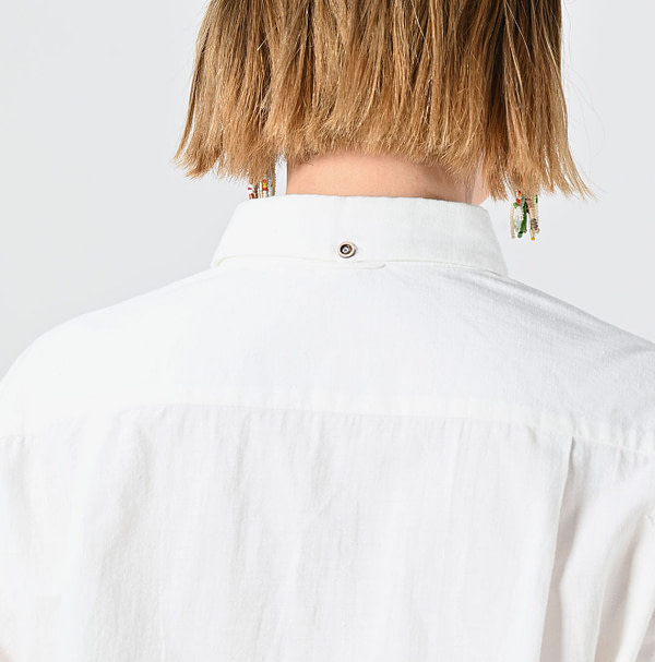 Indian Khadi OX Ocean Half Sleeve Shirt MEN Detail