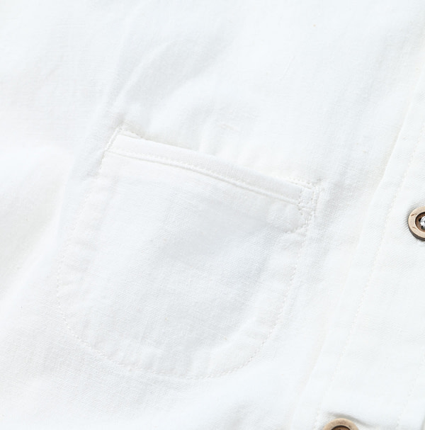 Indian Khadi OX Ocean Half Sleeve Shirt MEN Detail