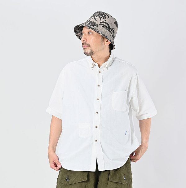 Indian Khadi OX Ocean Half Sleeve Shirt MEN Male Model