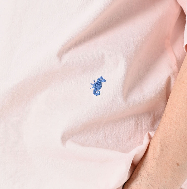 Indian Khadi OX Ocean Half Sleeve Shirt MEN Detail