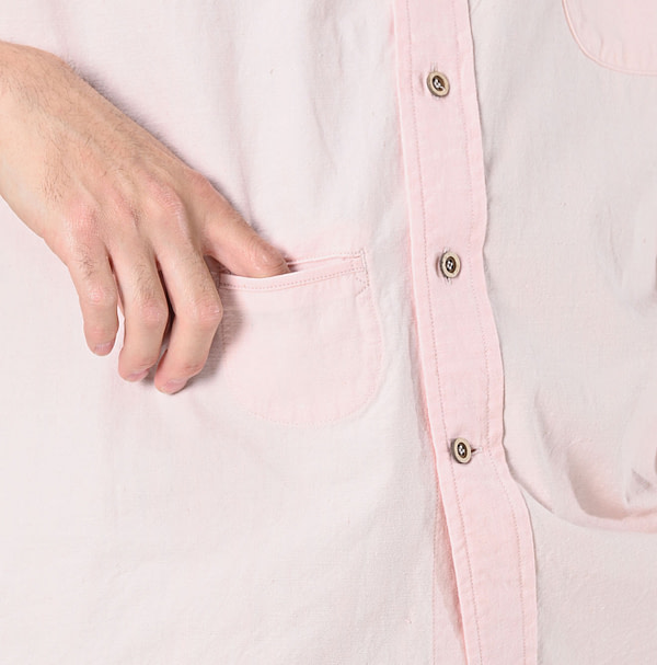 Indian Khadi OX Ocean Half Sleeve Shirt MEN Detail