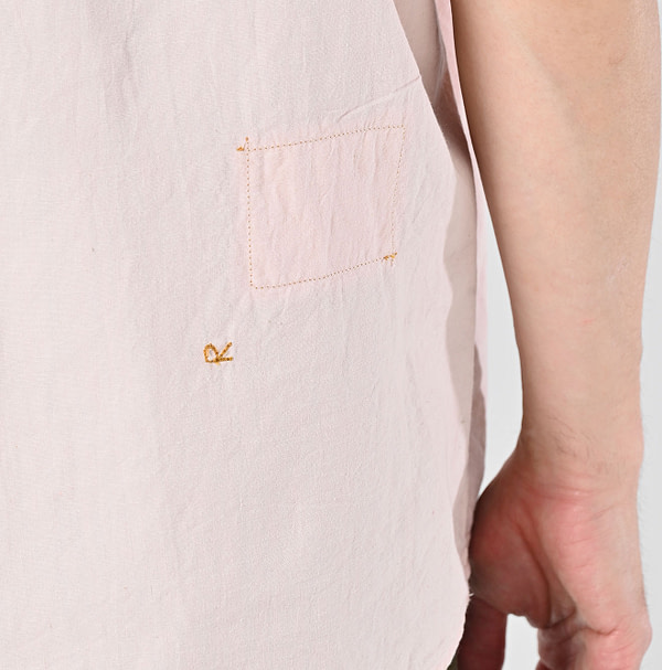 Indian Khadi OX Ocean Half Sleeve Shirt MEN Detail