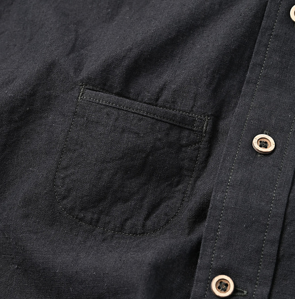 Indian Khadi OX Ocean Half Sleeve Shirt MEN Detail