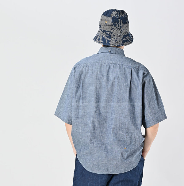 Ai Indian Khadi OX Ocean Half Sleeve Shirt MEN Male Model