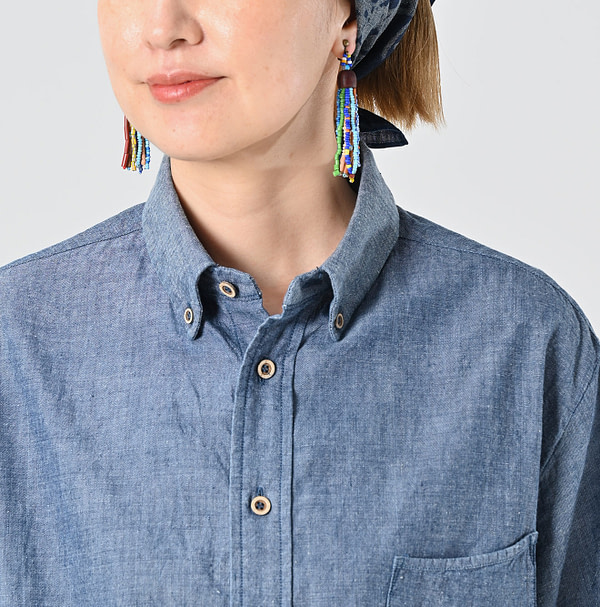 Ai Indian Khadi OX Ocean Half Sleeve Shirt MEN Detail