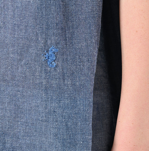 Ai Indian Khadi OX Ocean Half Sleeve Shirt MEN Detail