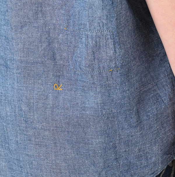 Ai Indian Khadi OX Ocean Half Sleeve Shirt MEN Detail