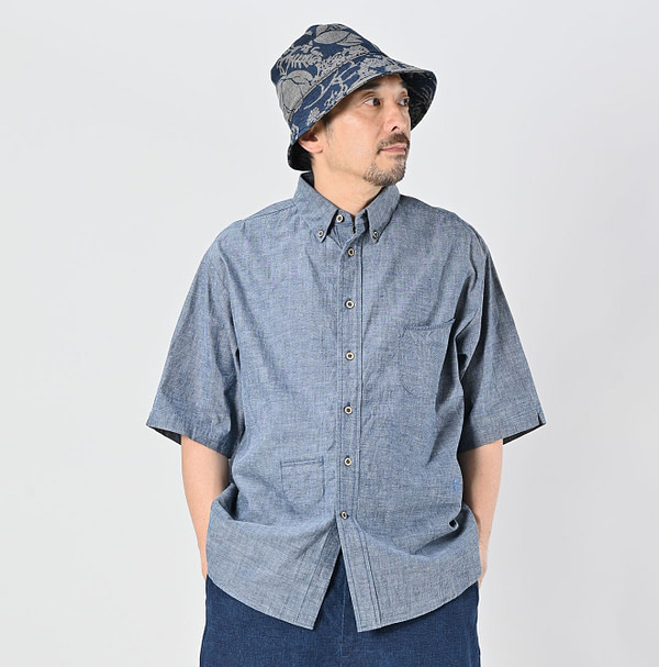Ai Indian Khadi OX Ocean Half Sleeve Shirt MEN Male Model