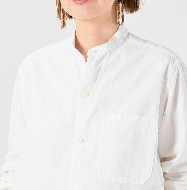 Indian Khadi OX 908 Stand Collar Grandpa Pull Shirt Detail