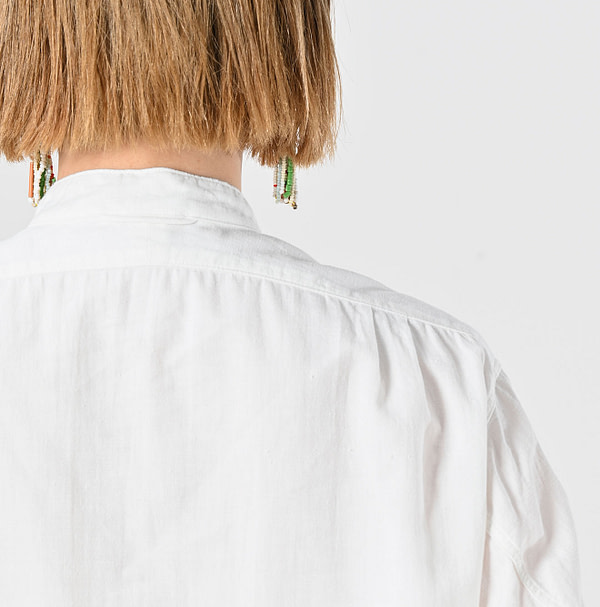 Indian Khadi OX 908 Stand Collar Grandpa Pull Shirt Detail