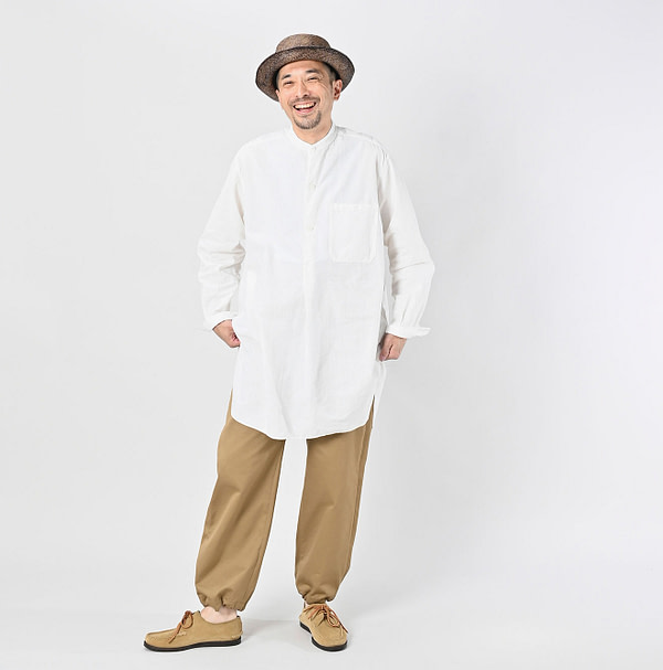 Indian Khadi OX 908 Stand Collar Grandpa Pull Shirt Male Model