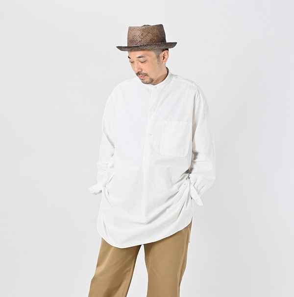 Indian Khadi OX 908 Stand Collar Grandpa Pull Shirt Male Model