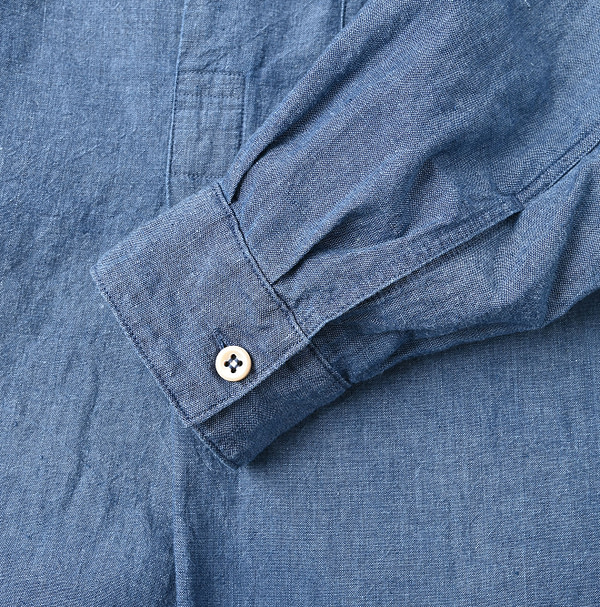 Ai Indian Khadi OX 908 Stand Collar Grandpa Pull Shirt Detail