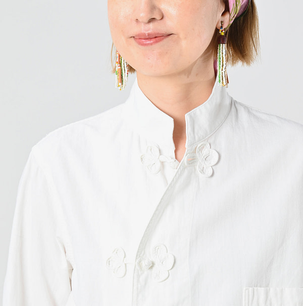 Indian Khadi OX 908 Clover Knot Shirt Detail