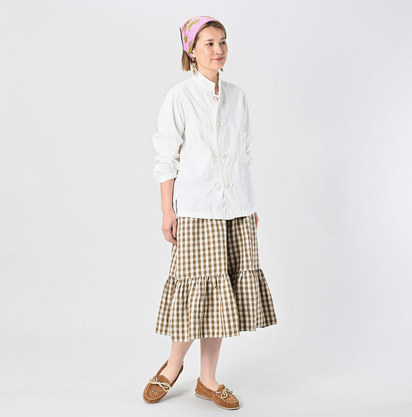 Indian Khadi OX 908 Clover Knot Shirt Female Model