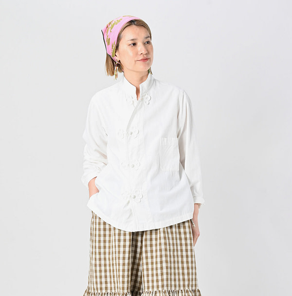 Indian Khadi OX 908 Clover Knot Shirt Female Model