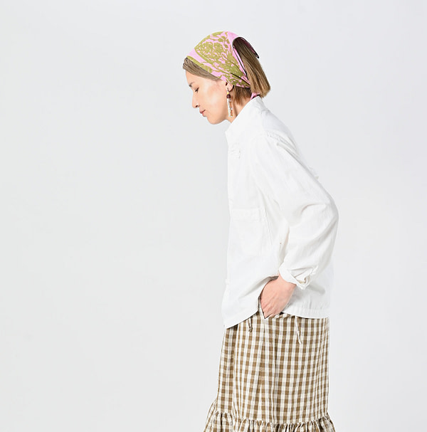 Indian Khadi OX 908 Clover Knot Shirt Female Model