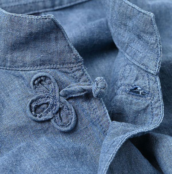Ai Indian Khadi OX 908 Clover Knot Shirt Detail