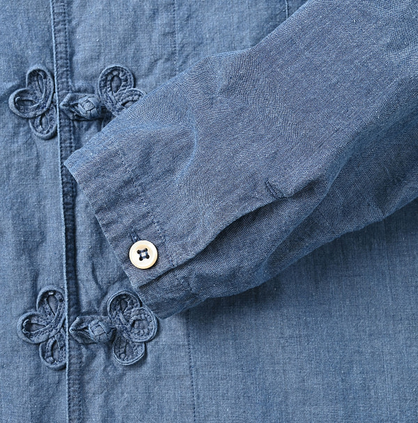 Ai Indian Khadi OX 908 Clover Knot Shirt Detail
