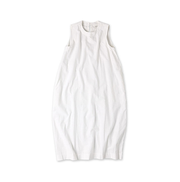 Indian Khadi OX Sleeveless Poyon Dress White