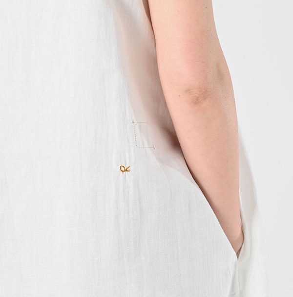 Indian Khadi OX Sleeveless Poyon Dress Detail