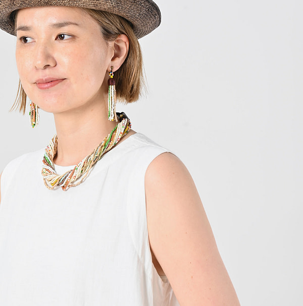 Indian Khadi OX Sleeveless Poyon Dress Detail
